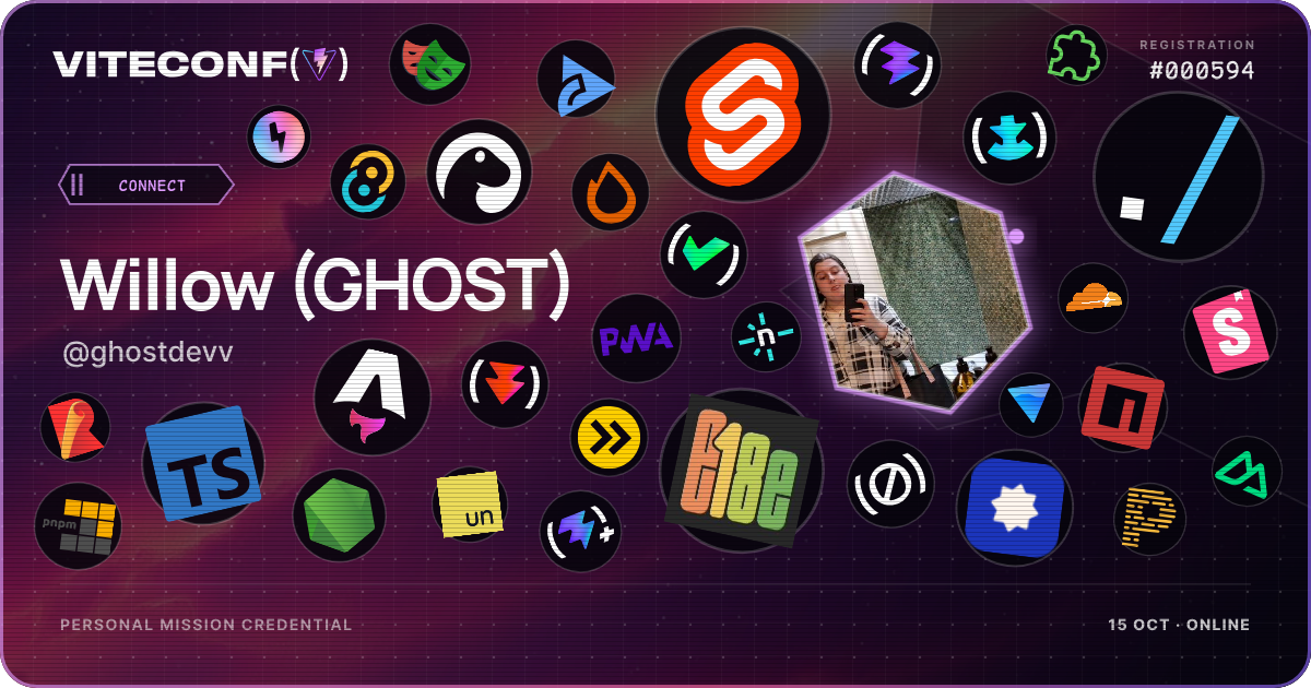 Willow (GHOST)'s ViteConf 2026 mission credential